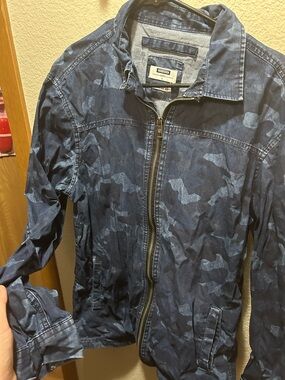 HardSoda Navy Camouflage Zip Utility Jacket
